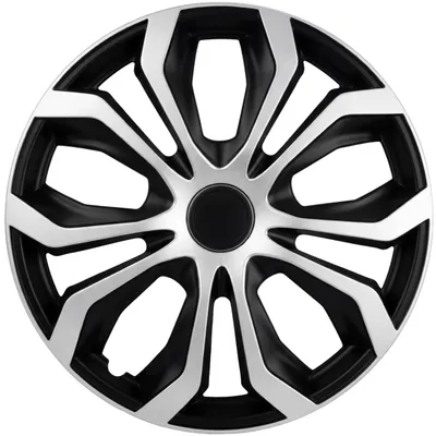 Produktbild von Upgrade4cars Radkappen 14 Zoll Schwarz Silber 4er Set | Radzierblenden Universal für Stahlfelgen | Robuste ABS-Kunststoff Radblenden | Auto Felgenabdeckung R14