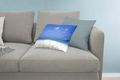 Produktbild von MuchoWow® Zierkissen Sofakissen Wohnzimmer Dekokissen 60x40 cm Strand - Hängematte - Himmel - Kopfkissen - Polster mit Foto
