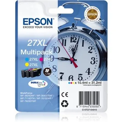 Produktbild von Epson Tintenpatronen 27XL - Tintenstrahl - Cyan, Magenta, Gelb - 3er Multipack - je 10,4 ml