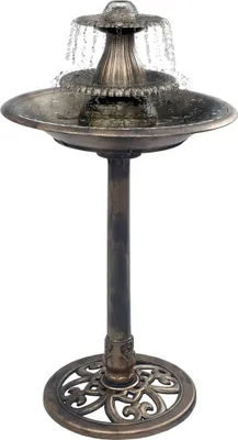 Image de Bain pour oiseaux avec fontaine Bronze 50x91 cm Plastique