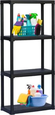 Produktbild von Steckregal Kunststoff Haushaltsregal Keller Lager Regal 4 Böden 60 x 30 x 133 cm