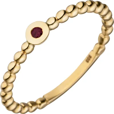 Produktbild von Ring Kugelring Damenring mit Rubin rot 333 Gold Gelbgold Goldring Rubinring Innenumfang 50mm  Ø15.9mm