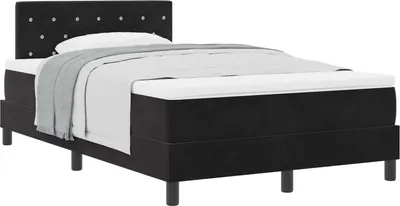 Zdjęcie produktu dla Łóżko sprężynowe z materacem Czarny 120 x 190 cm Aksamit