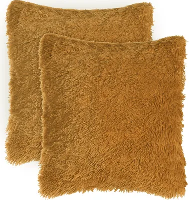 Image de Blumtal Lot de 2 Taie d'oreiller douillette - Coussin décoratif en fourrure synthétique avec fermeture éclair