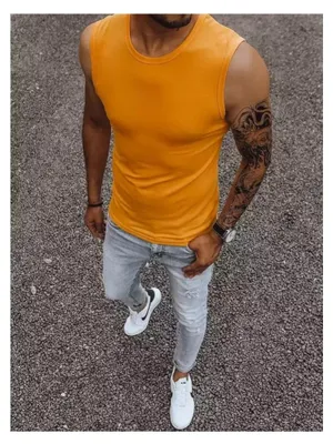 Productafbeelding van Dstreet heren tanktop Boomboom, oranje, maat L