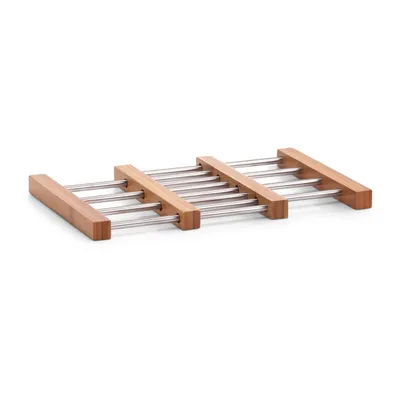 Immagine prodotto di Sottopentola estensibile Zeller, bambù/acciaio inox, 23,5/39,5x20x2 cm, marrone/argento