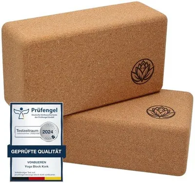 Zdjęcie produktu dla 2x bloki jogi z korka, blok jogi, blok jogi, 22 x 12 x 7,5 cm