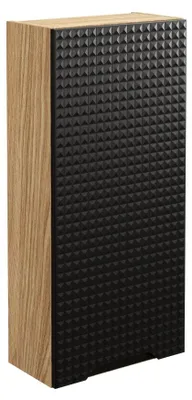 Immagine prodotto di Mobile da bagno VELNIA - 1 porta - 35 cm - Colori rovere chiaro e nero - Da appendere