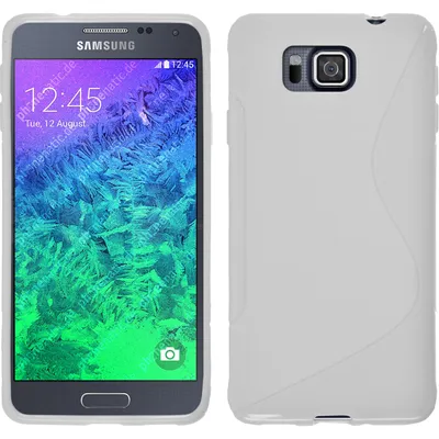 Produktbild von PhoneNatic Case kompatibel mit Samsung Galaxy Alpha - weiß Silikon Hülle S-Style + 2 Schutzfolien