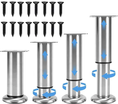 Image de Lot de 4 pieds de table réglables pour meubles, avec une capacité de charge maximale de 300 kg