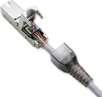 Obrázok produktu pre QOLTEC RJ45 beznástrojová zástrčka STP | CAT6A | JACK PIN | T568B | T568A
