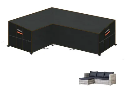 Image de Housse de protection pour banc d'angle en L - Imperméable, tissu Oxford 420D, housse pour meubles de jardin
