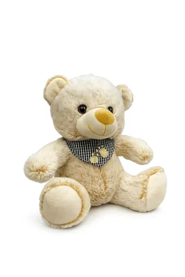 Produktbild von Plüschtier Teddybär 25 cm Weiß mit Halstuch – Weiches Stofftier, Kuscheltier für Kinder