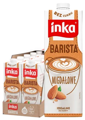 Zdjęcie produktu dla Inka Barista Mandeldrink 10 x 1L - bez cukru i wegański - dobrze się pieni