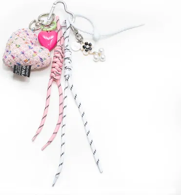Produktbild von Bag Charm - Tweed Heart - Pink