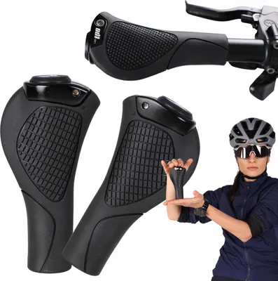 Zdjęcie produktu dla FIT4MED | Chwyty rowerowe - Czarne - 130x65x30mm - Ergonomiczne - Chwyty amortyzujące - 2 szt