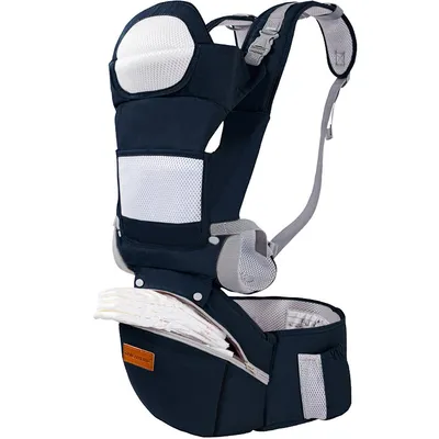 Produktbild von Babytrage mit Hüftsitz, ergonomisch  atmungsaktiv,Kindertrage für Neugeborene und Kleinkinder 0–36 Monate Bauchtrage Rückentrage