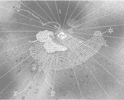 Harry Potter - bedruckt, "Marauders Map", Papier PM7362 (50 cm x 40 cm) (Grau)