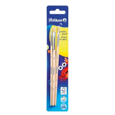Produktbild von Pelikan Borstenpinsel-Set 613 F 3-teilig sortiert 1 x Größe 4/6/8