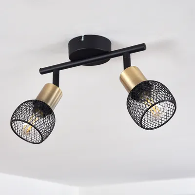 Produktbild von Pieve »Pieve« Deckenlampe aus Metall schwarz, gold Zimmerlampe 2-flammig