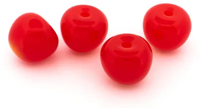 Produktbild von Vintageparts Acrylperle Kirsche halbgebohrt rot 21 mm für Ohrringe und Ketten, 4 Stück