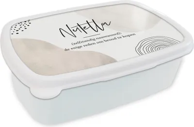 Produktbild von KitchenYeah® Lunchbox Brotzeit Brotdose 17x11 cm Nutella - Sprichwörter - Zitate - Nutella Definition - Wörterbuch Kinder Brotzeitdose - Lunch Box - Kinder - Sandwich-Box - Schulbox - Lunch Boxen