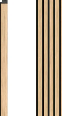 Obrázek produktu pro VOX Nástěnný panel R-Trim Linerio M-Line – akustický panel – interiérová dekorace – černá přírodní 265 x 2,6 x 1,2 cm 1 kus