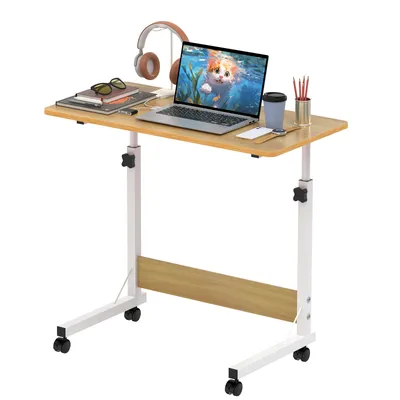Produktbild von Laptoptisch mit Rollen höhenverstellbar Computertisch Bürotisch 80x40cm