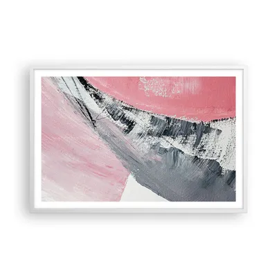 Produktbild von Gerahmtes Poster - Weißer Rahmen - Rosa Grau Farbe - 91,5x61 cm - Wand Bild - Wanddeko - Wandbilder - Kunstposter - Wandposter - Bilderrahmen - Bilder - Kunstdruck - Wanddekoration - P2WAA91x61-4982