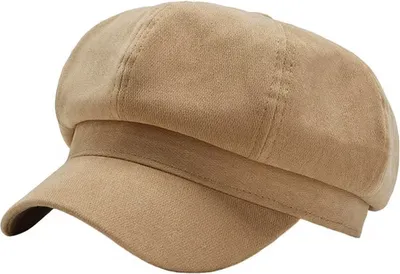 Produktbild von Damen Baskenmütze Schirmmütze Vintage Achteckigen Hut Sonnenhut, Farbe: Khaki