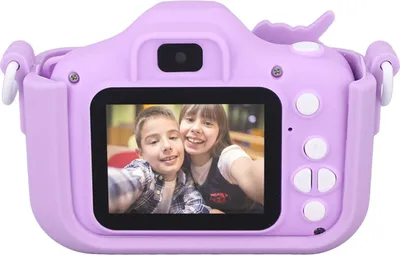Obrázok produktu pre Detský fotoaparát Duálny fotoaparát 2,0" IPS obrazovka 1080P Video kamera Hračka s 32G pamäťovou kartou Fialová