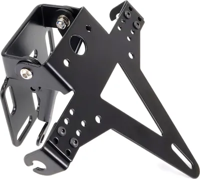 Image de Support de plaque d'immatriculation réglable avec support de clignotant universel pour moto scooter Satin Noir