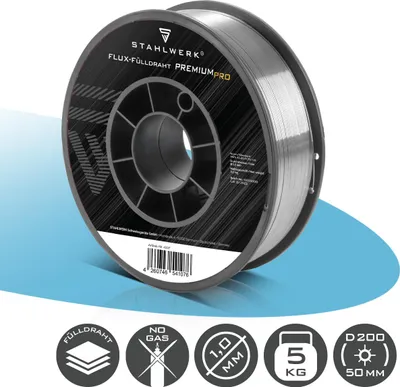 Produktbild von STAHLWERK Fülldraht FLUX E71T-GS 1 mm 5 kg Drahtrolle D200 Schweißdraht MIG MAG