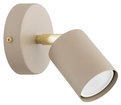 Produktbild von KAR-LIGHTING Wandleuchte 1-flammig Beige / Ecru, Metall – schwenkbarer Wandspot für Flur, Wohnzimmer und Schlafzimmer – GU10, dezentes Ecru