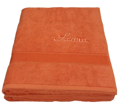 Produktbild von Betz 2 tlg. Saunatuch Saunahandtuch Saunatücher Set FRANCE 100% Baumwolle Größe 80x200 cm Farbe - orange