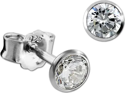 Produktbild von SilberDream weiß Ohrringe 4mm Zirkonia Damen 925 Echt Silber Ohrstecker SDO9204W