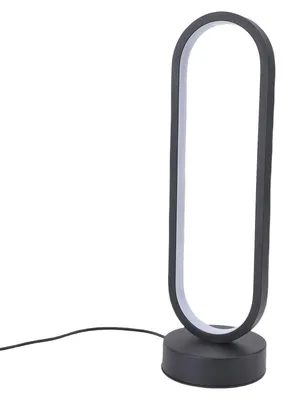 Zdjęcie produktu dla Owalna lampka stołowa LED z aluminium – 3 barwy światła, możliwość regulacji jasności – Nowoczesna, dekoracyjna lampka nocna do sypialni, salonu i biura