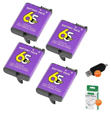 Produktbild von Kameraakku, 2250mAh, kompatibel mit Action-Serie Kameras, 4 Stück Batterie