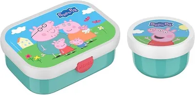 Produktbild von Mepal | Kinder Obst- und Bento Box | Campus meets Fruits | Spülmaschinenfest & BPA-frei | 300 & 750 ml | Mit Fächern, Gabel & Clip-Verschluss | Perfekt für Snacks & Mahlzeiten | Peppa Pig