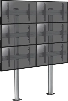 Produktbild von Wandhalterung mit Standfüßen für 6 Fernsehgeräte mit einer Bildschirmgröße von 45 bis 55 Zoll – zur Befestigung an der Wand