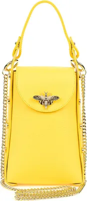 Image de Sac à main Vezze Vespa Grande en cuir jaune