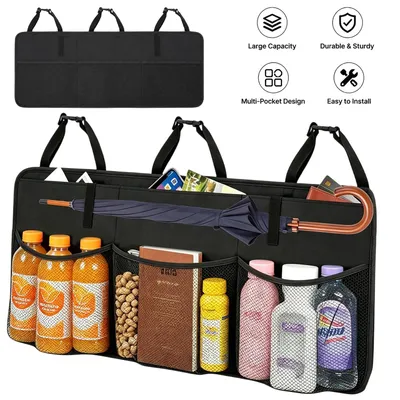 Produktbild von Auto Kofferraum Organizer Rücksitz Tasche Aufbewahrung Faltbar Universal Schwarz