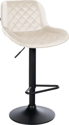 Produktbild von CLP Barhocker höhenverstellbar, Barstuhl Kasson drehbar mit Rückenlehne, modern creme Material Samt