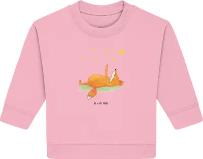 Produktbild von Mr. & Mrs. Panda Organic Baby Pullover Fuchs Sterne 24. - 36. Monat - Baumwolle Pink - Geschenk, Romantik, Spruch Positiv, Sternengucker, Bullover, Füchse, Mond