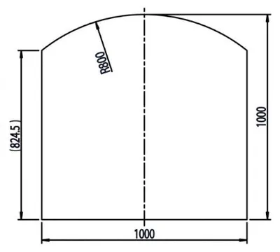 Produktbild von Haas + Sohn Unterleg-Platte Klarglas Form E 1000x1000mm/R=800 MIT Aufdruck