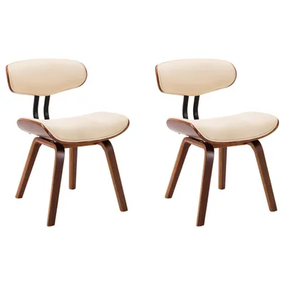 Immagine prodotto di vidaXL Sedie da pranzo 2 pz. Legno curvo crema e Pelle finta