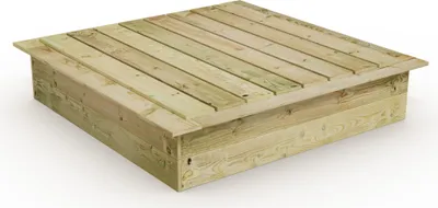 Produktbild von WICKEY King Kong 145 x 145 cm Sandkasten mit Deckel Sandkiste mit Sitzbank Garten Kinder Buddelkiste