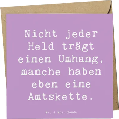 Produktbild von Mr. & Mrs. Panda Grußkarte Spruch Bürgermeister Held - Lavendeltraum - Geschenk, Klappkarte, Beruf, Engagement, Gemeindeleiter, faltkarte, Geschenke für Berufstätige