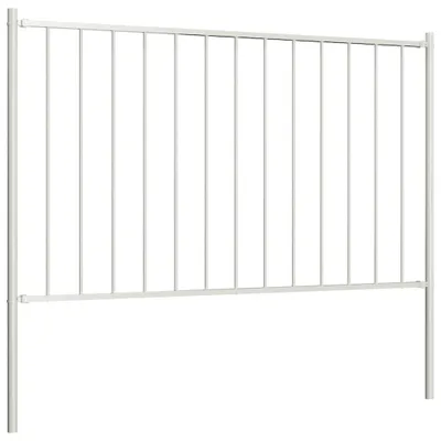 Productafbeelding van Tuinhek met Palen Gepoedercoat Staal 1,7 x 1 m Wit