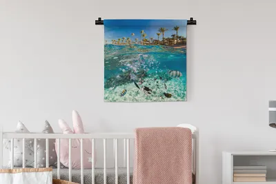 Produktbild von MuchoWow® Wandteppich Wandbehang Meer - Fisch - Ägypten 60x60 cm Tapisserie Dekoration Wandtuch - Dekorationen - Wand Decke
